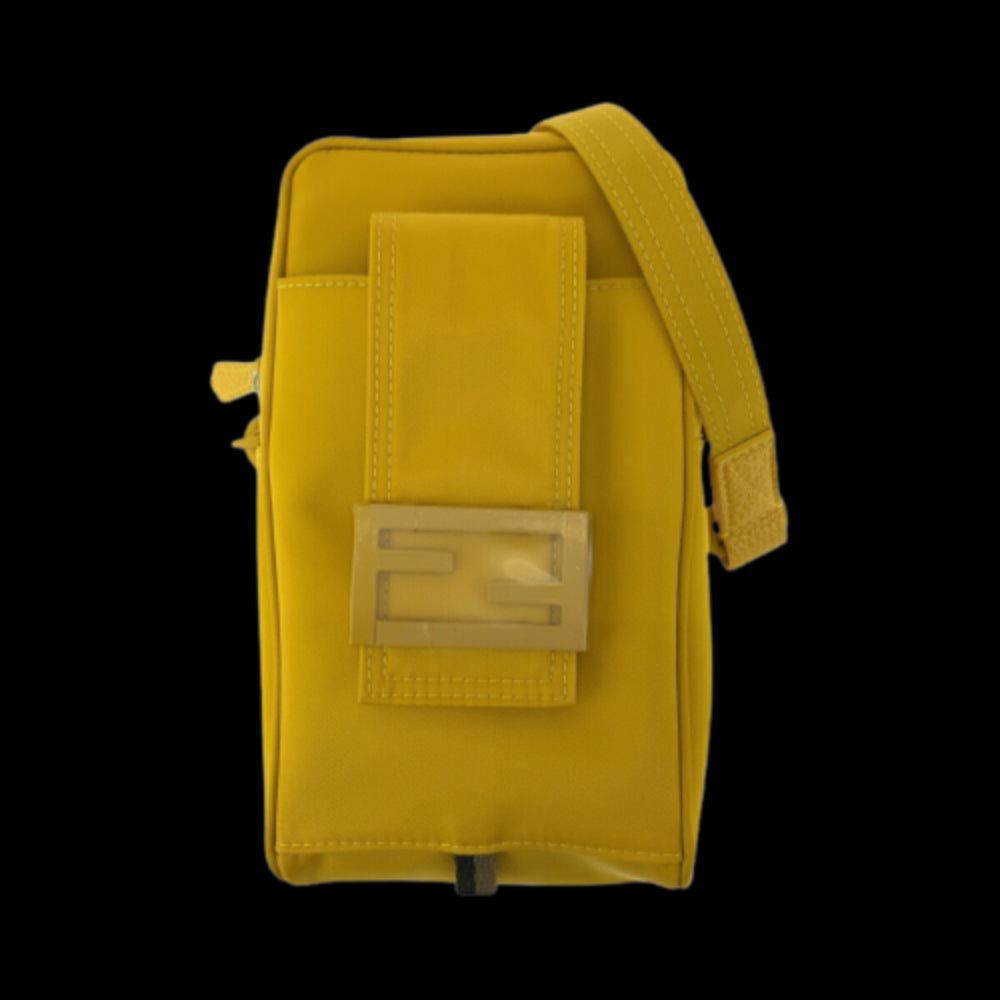 Yellow Fabric Fendi Shoulder Bag
