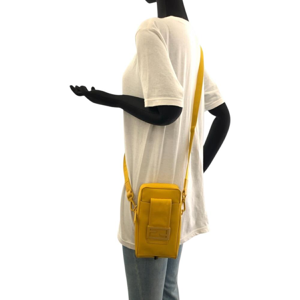 Yellow Fabric Fendi Shoulder Bag