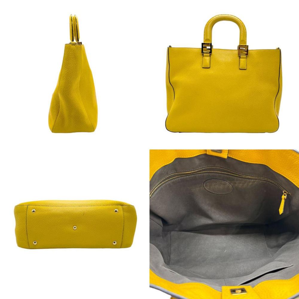 Yellow Leather Fendi Tote