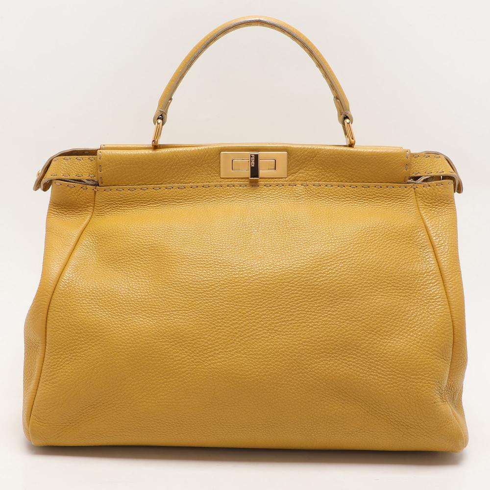 Yellow Leather Fendi Peekaboo