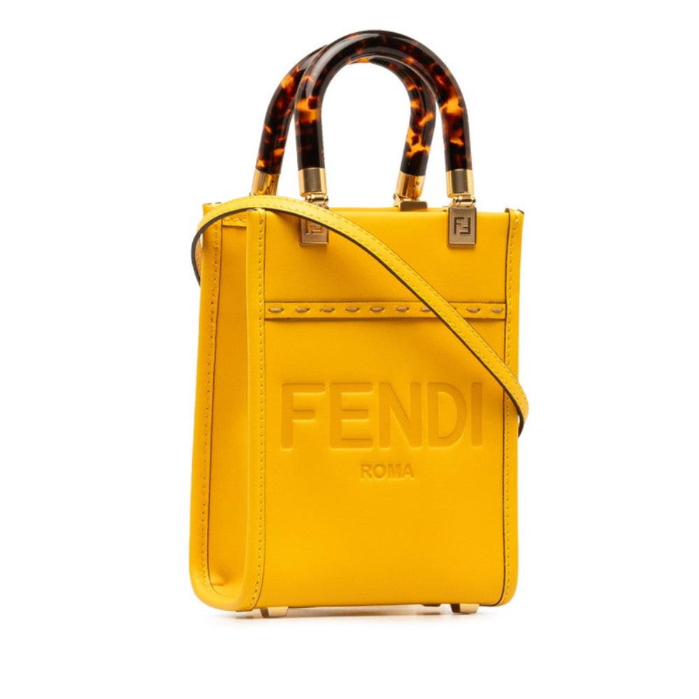 Yellow Leather Fendi Handbag