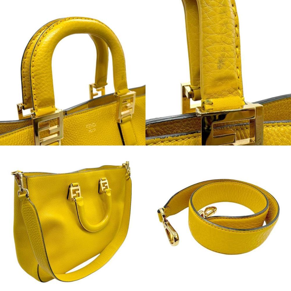 Yellow Leather Fendi Tote