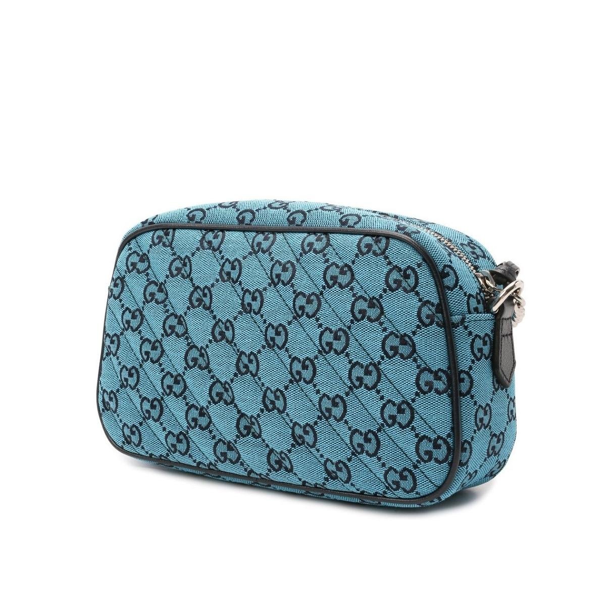 GG Marmont Quilted Crossbody Bag in Blue