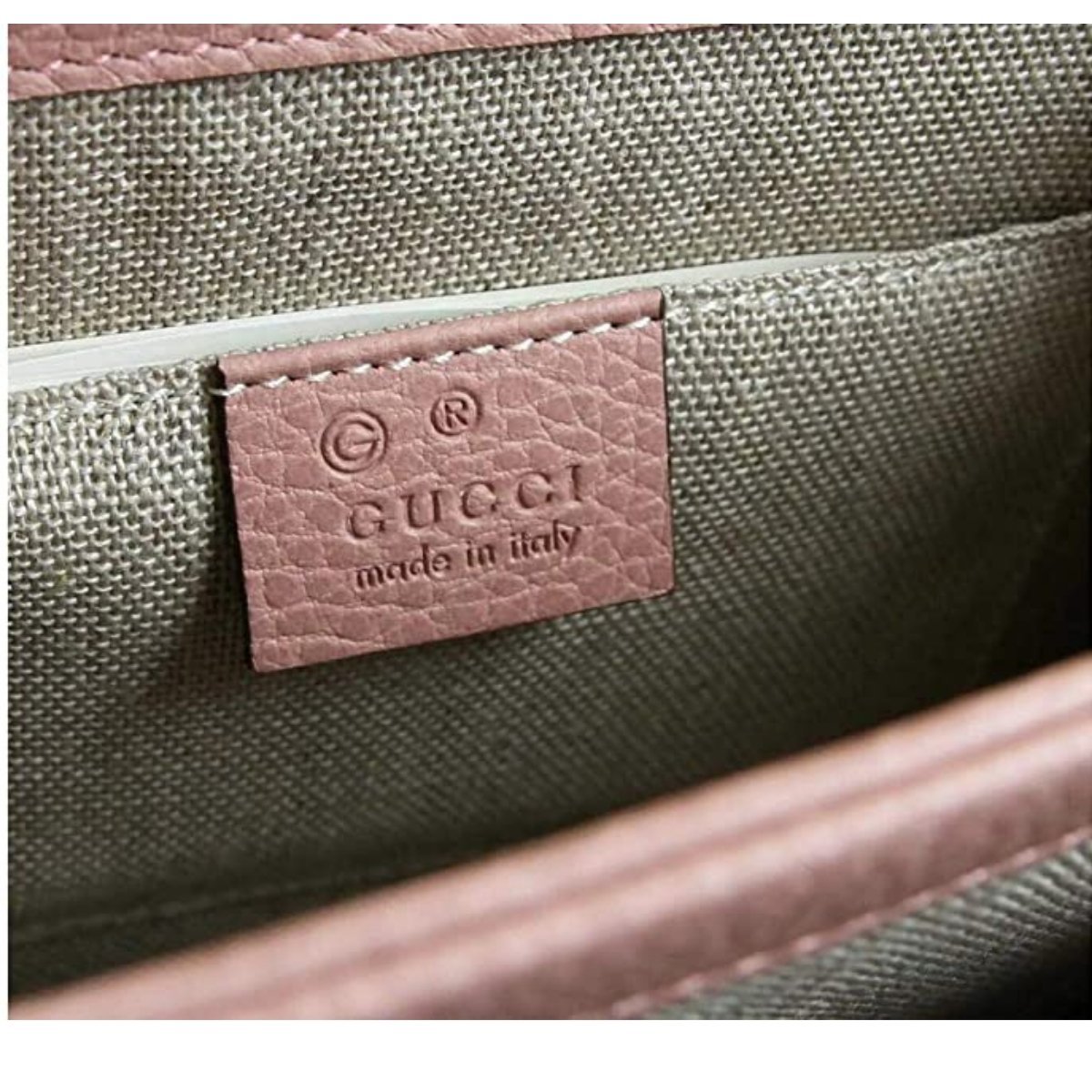Soft Pink Leather Interlocking G Chain Crossbody Bag