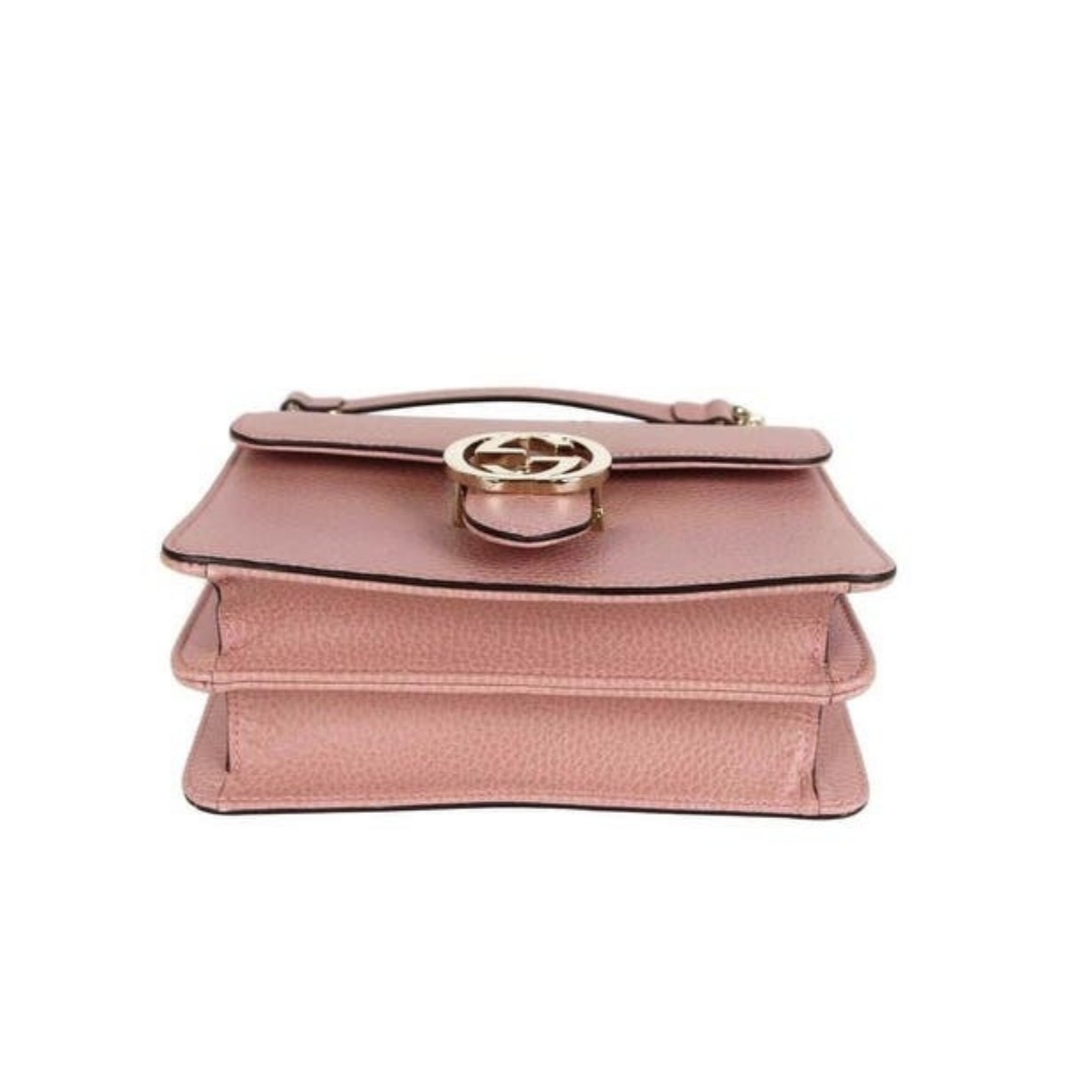Soft Pink Leather Interlocking G Chain Crossbody Bag
