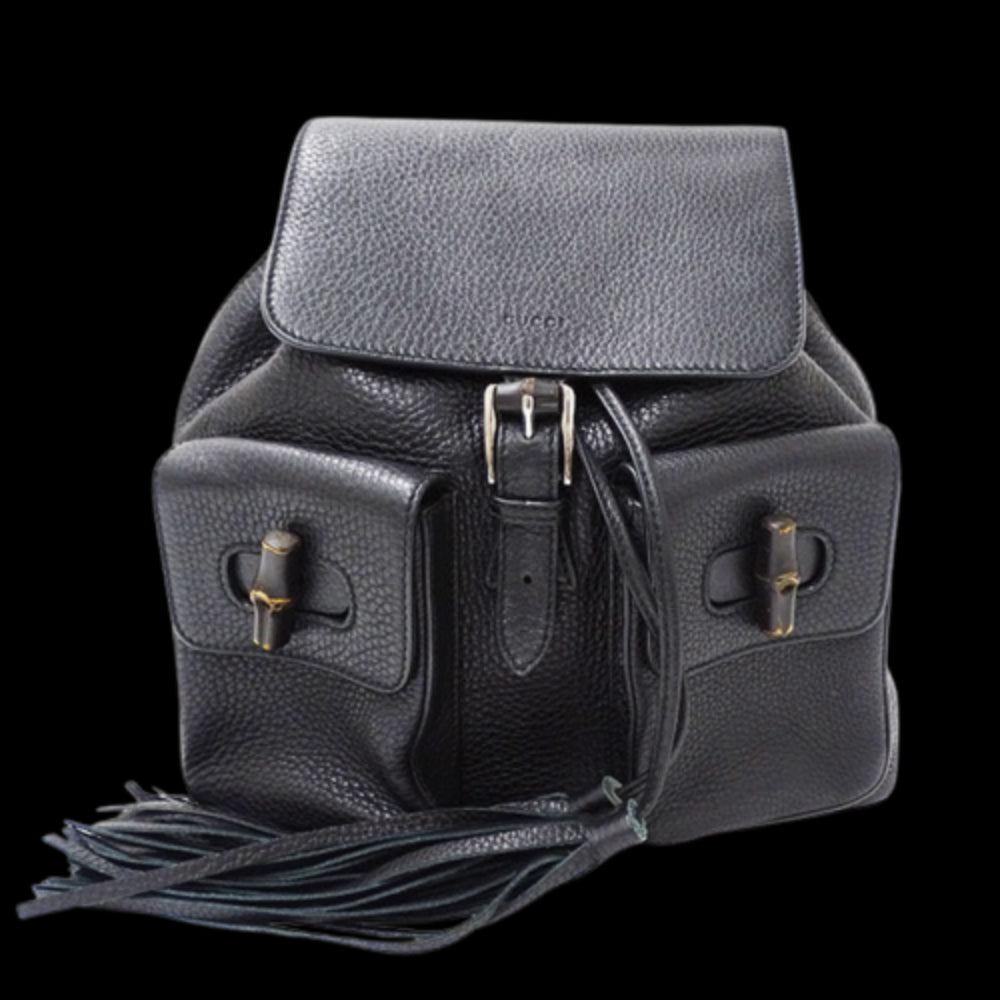 Black Leather Gucci Backpack