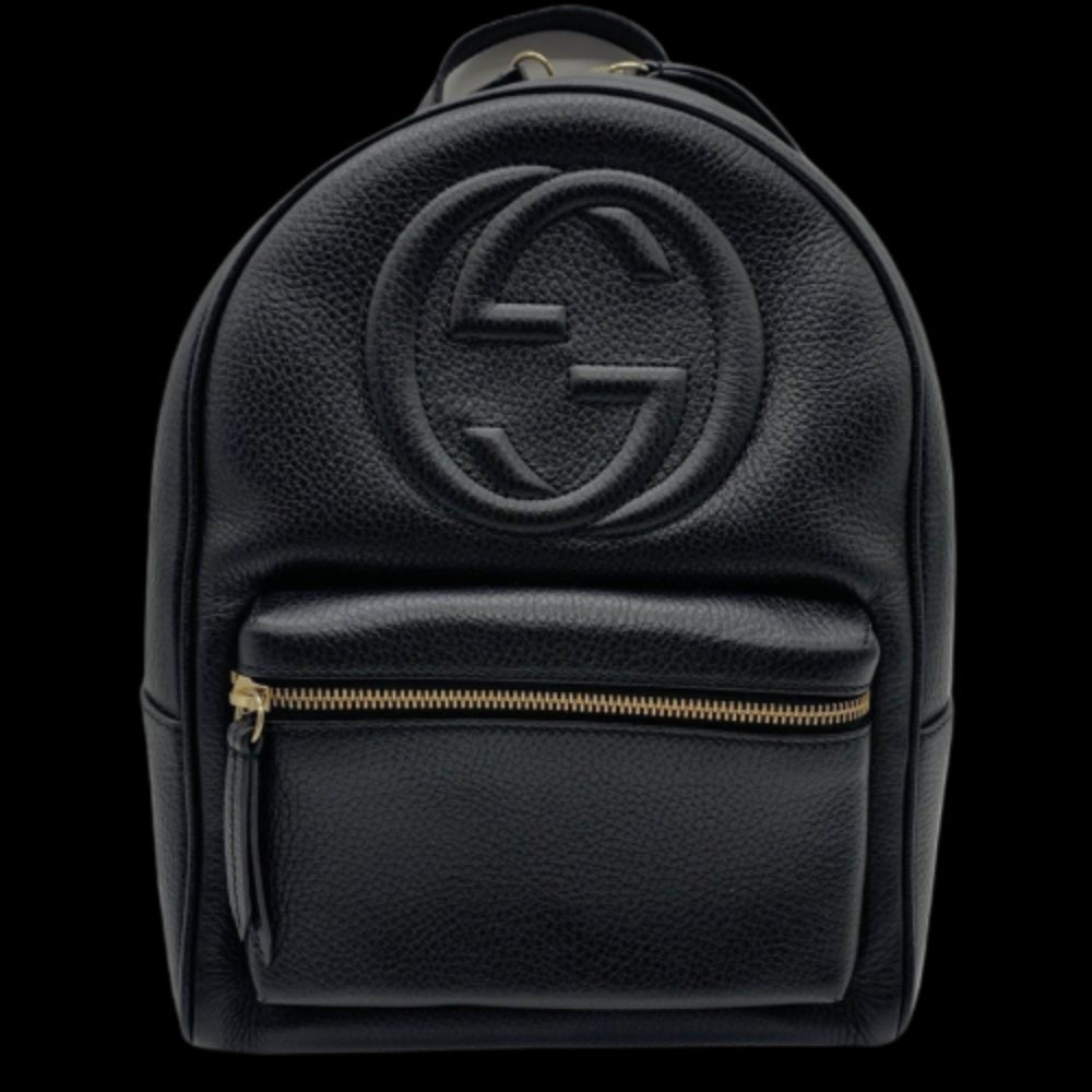 Black Leather Gucci Backpack