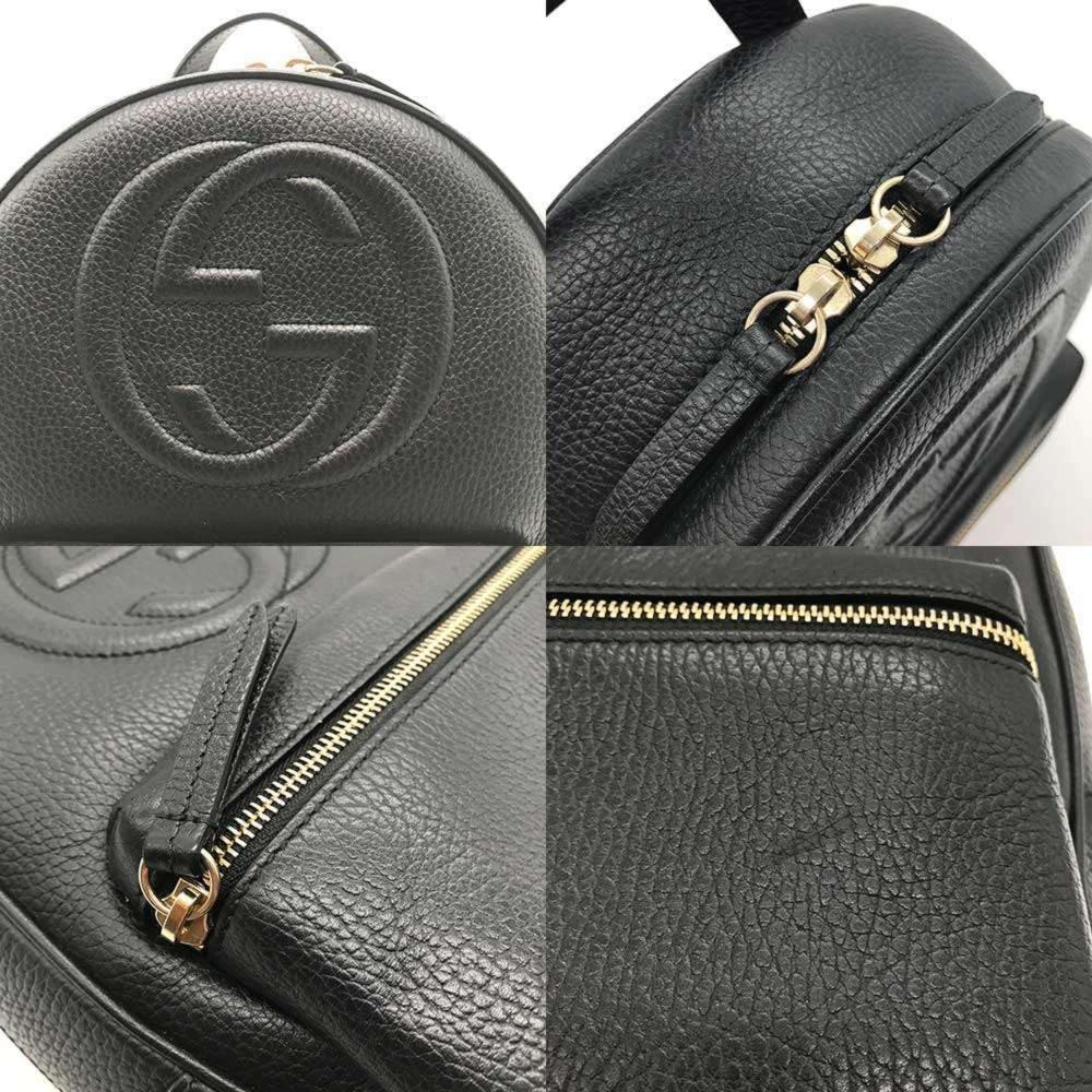 Black Leather Gucci Backpack