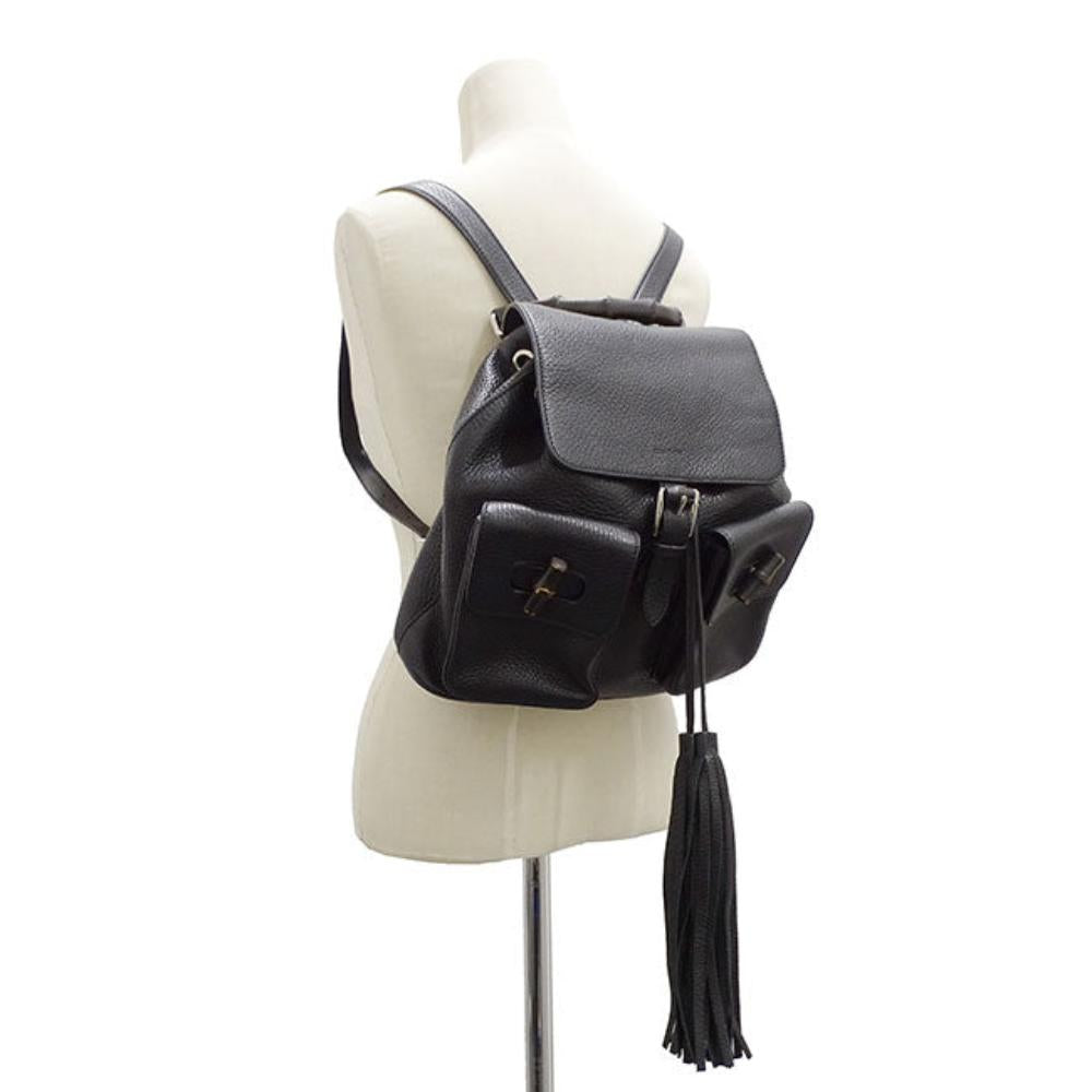 Black Leather Gucci Backpack