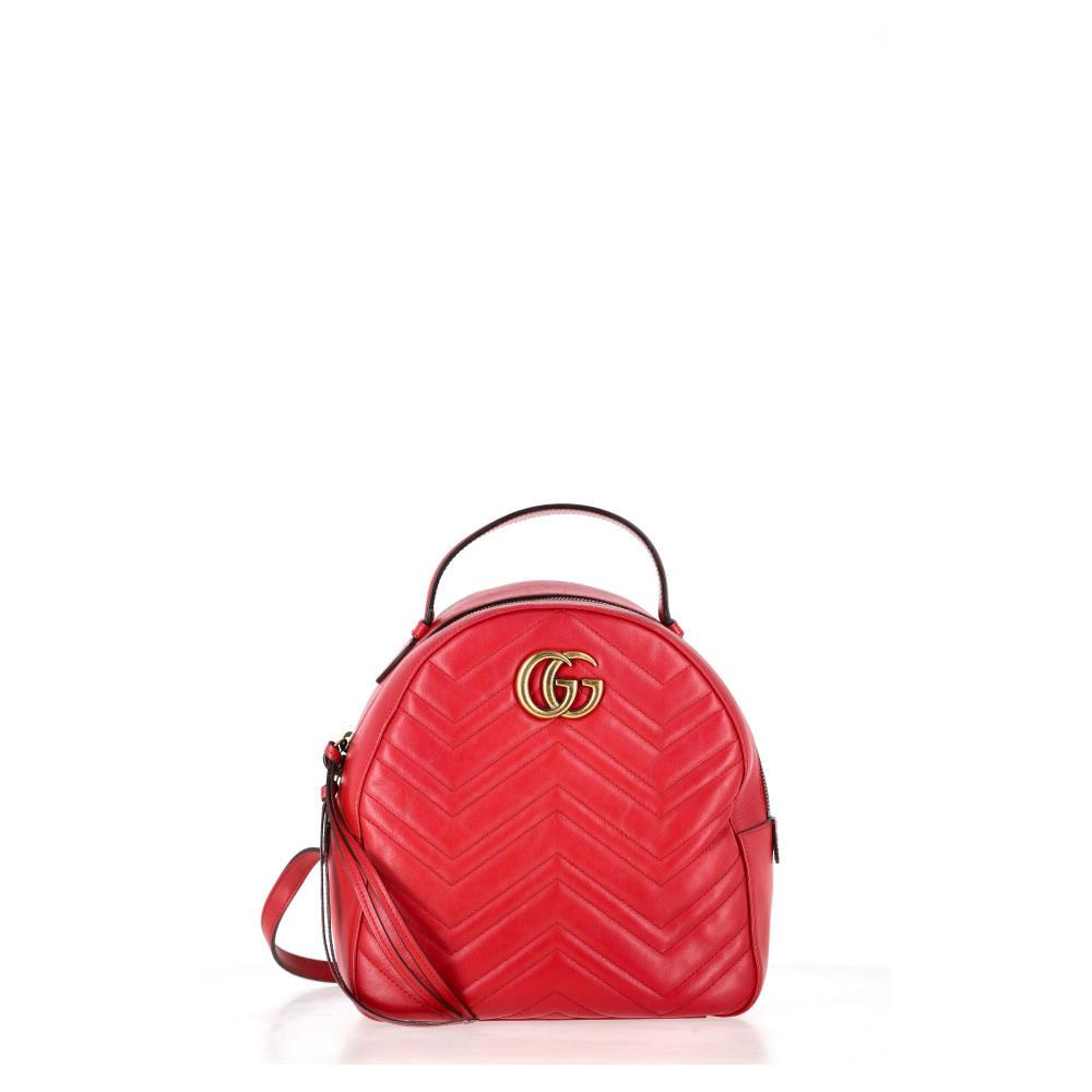 Red Leather Gucci Backpack