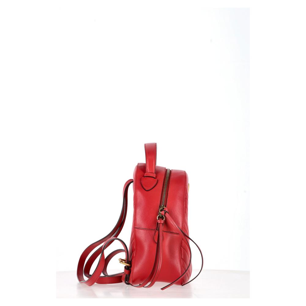 Red Leather Gucci Backpack