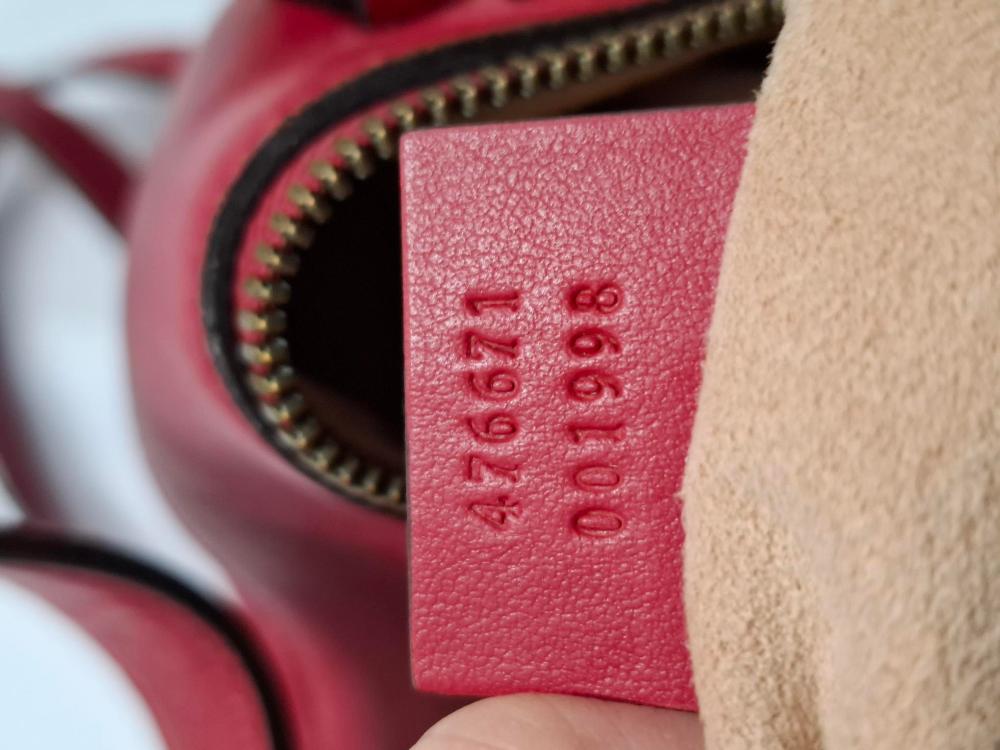 Red Leather Gucci Backpack
