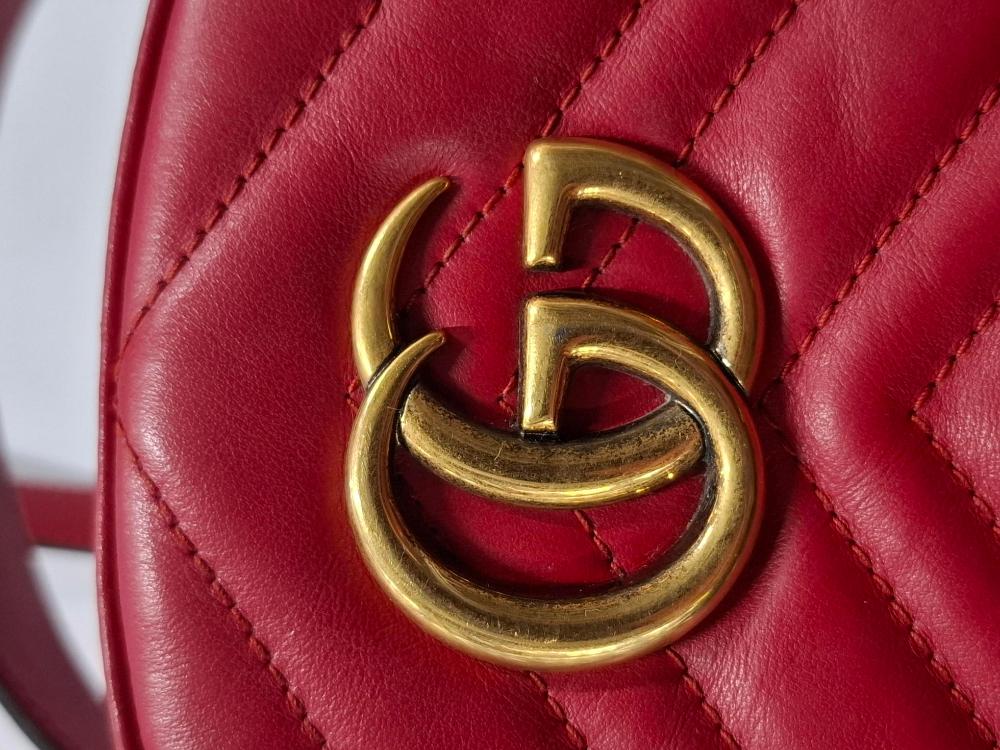 Red Leather Gucci Backpack