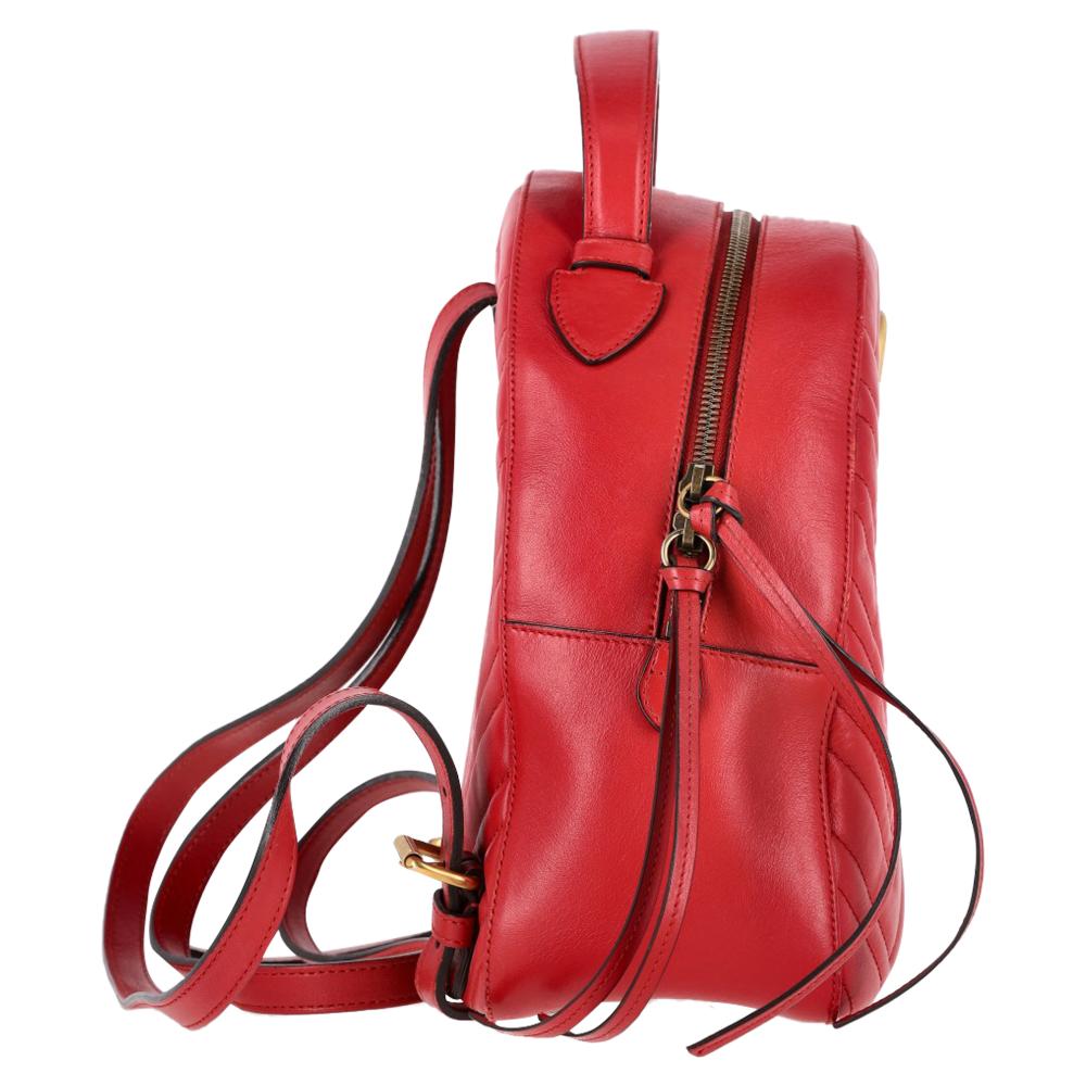 Red Leather Gucci Backpack