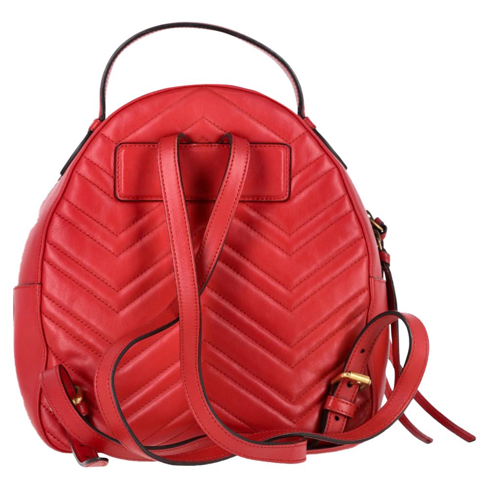 Red Leather Gucci Backpack
