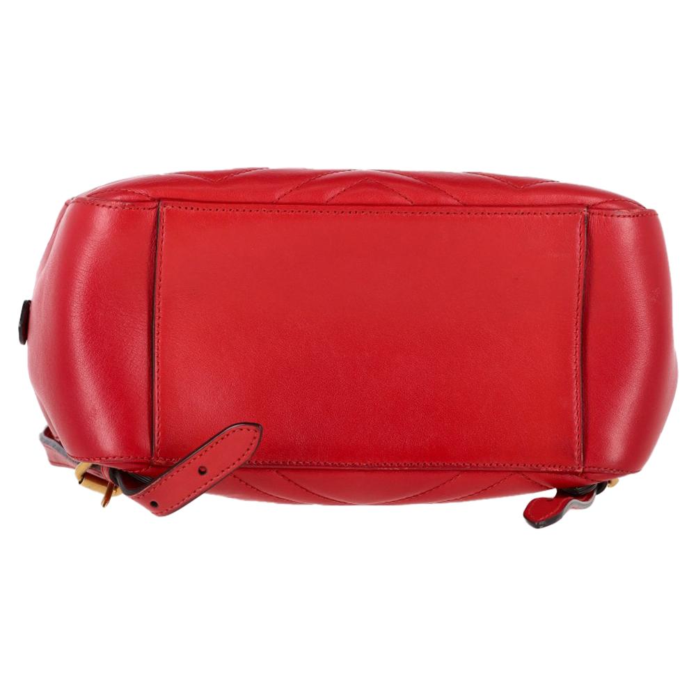 Red Leather Gucci Backpack