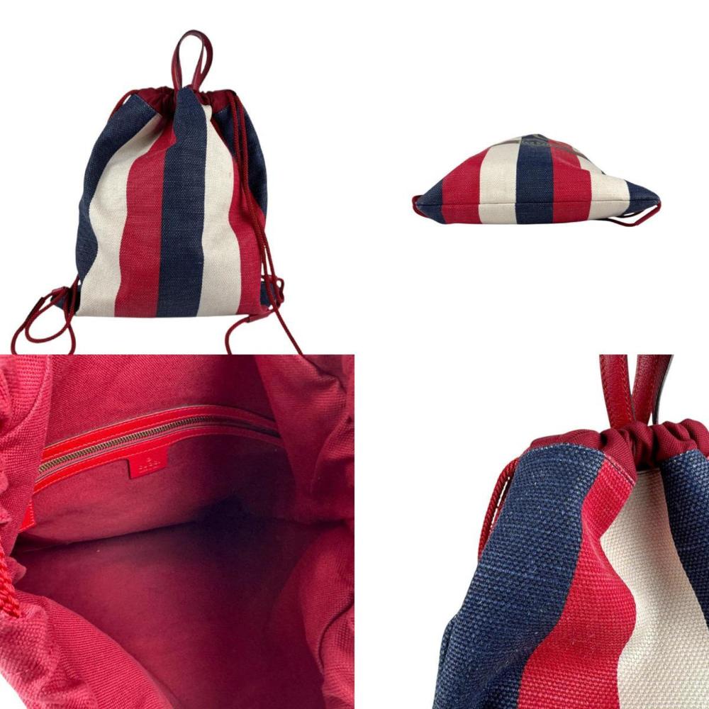 White Fabric Gucci Backpack