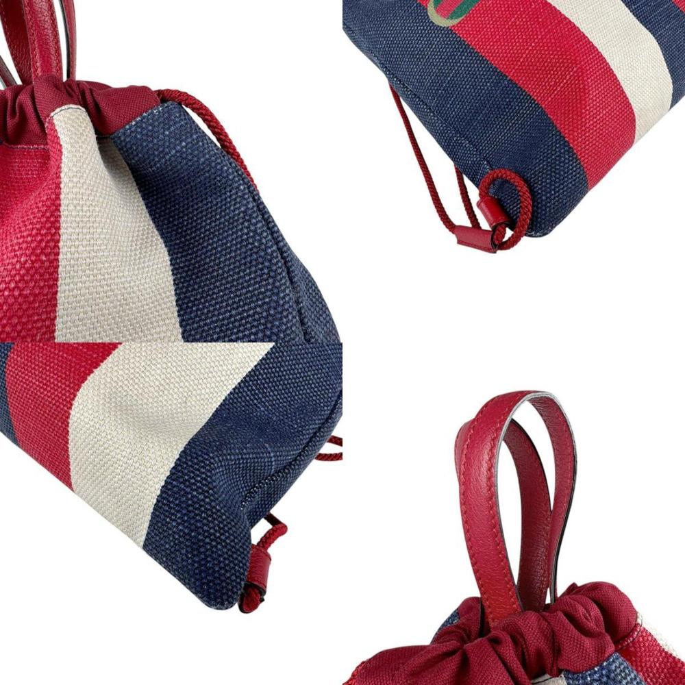 White Fabric Gucci Backpack