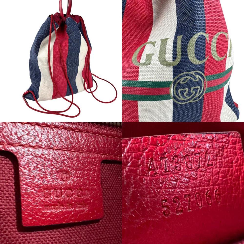 White Fabric Gucci Backpack