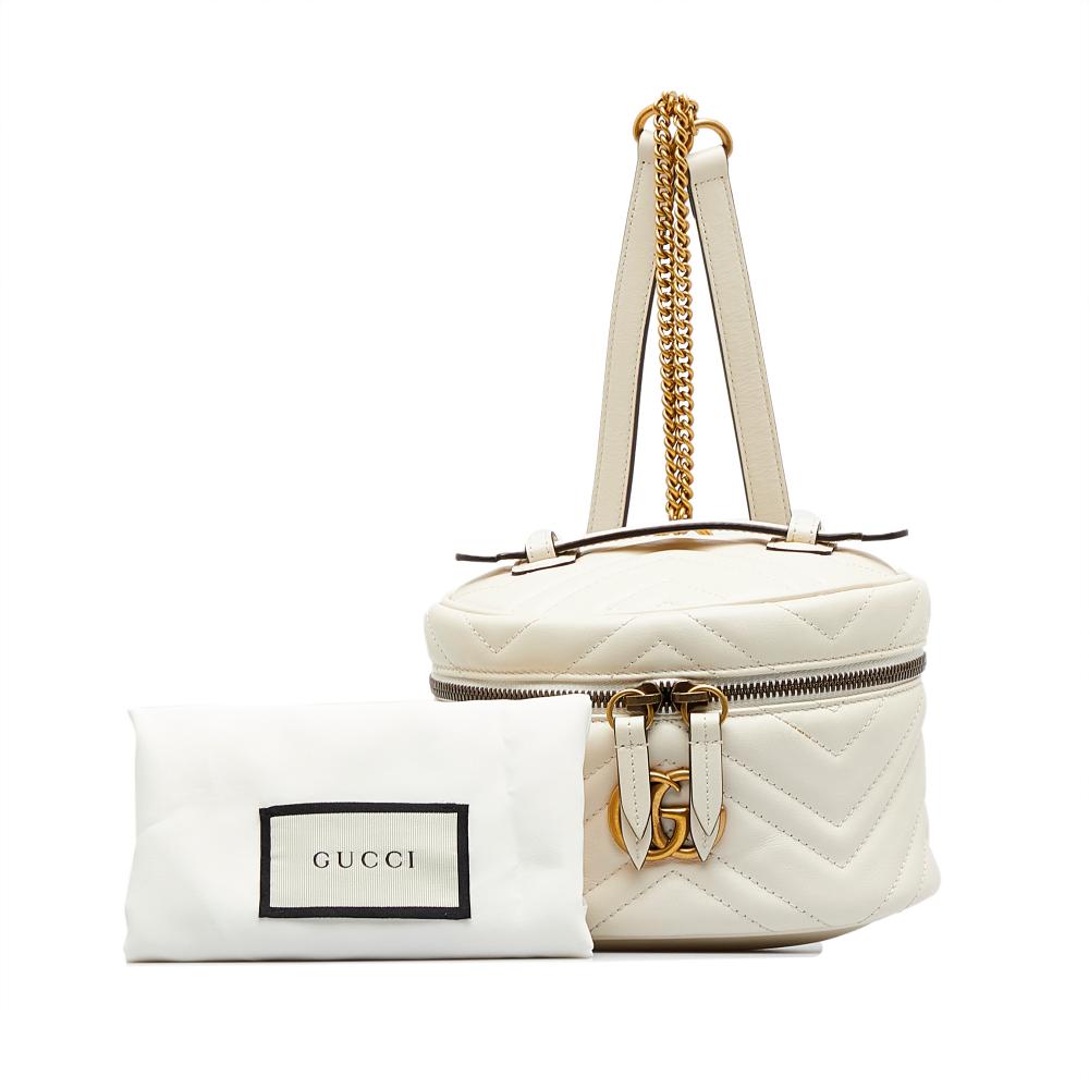 White Leather Gucci Backpack