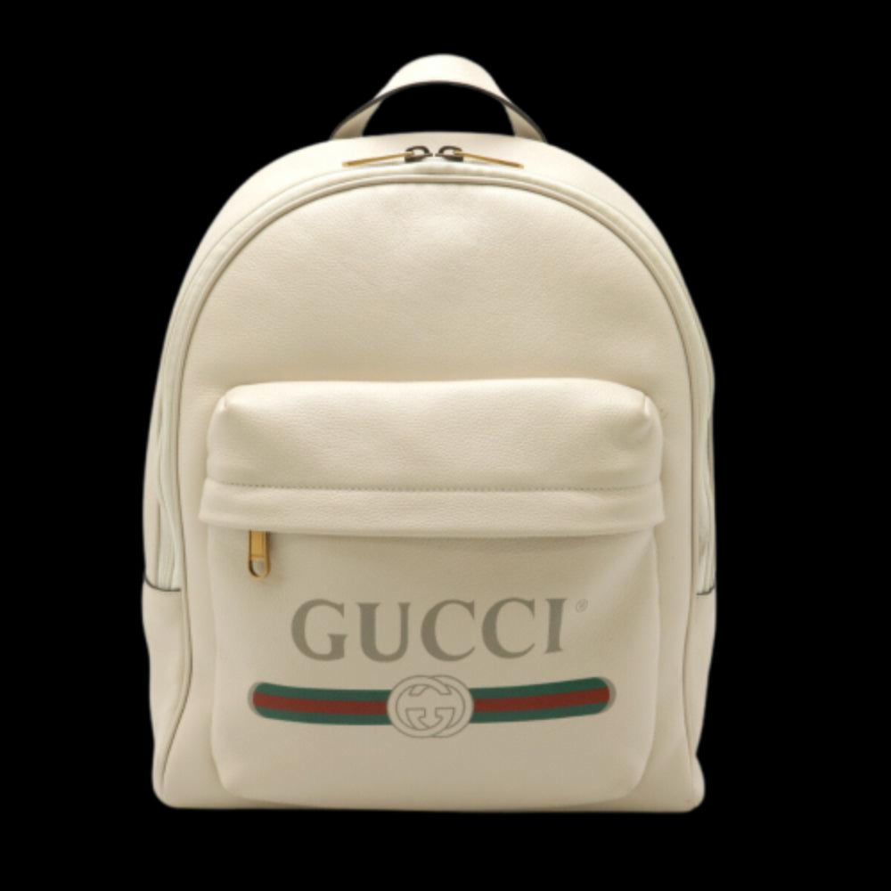 White Leather Gucci Backpack