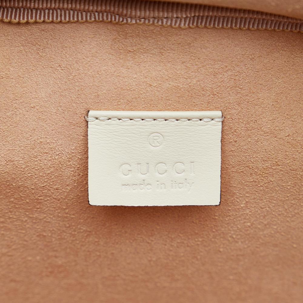 White Leather Gucci Backpack