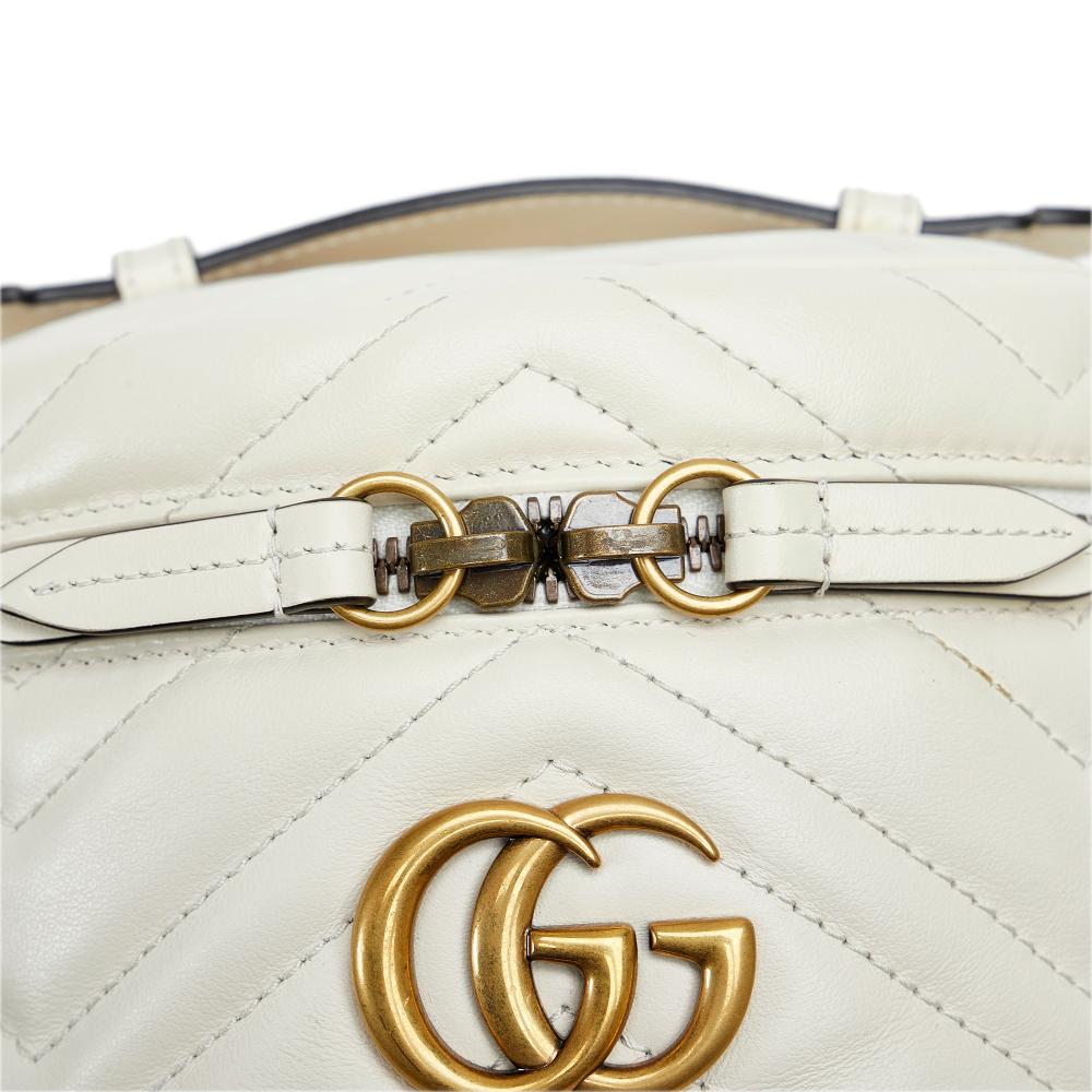 White Leather Gucci Backpack