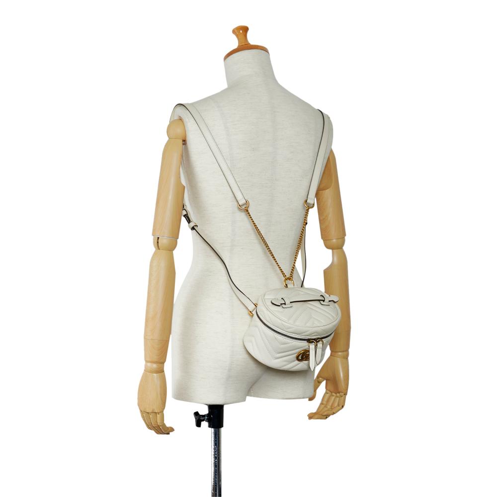 White Leather Gucci Backpack