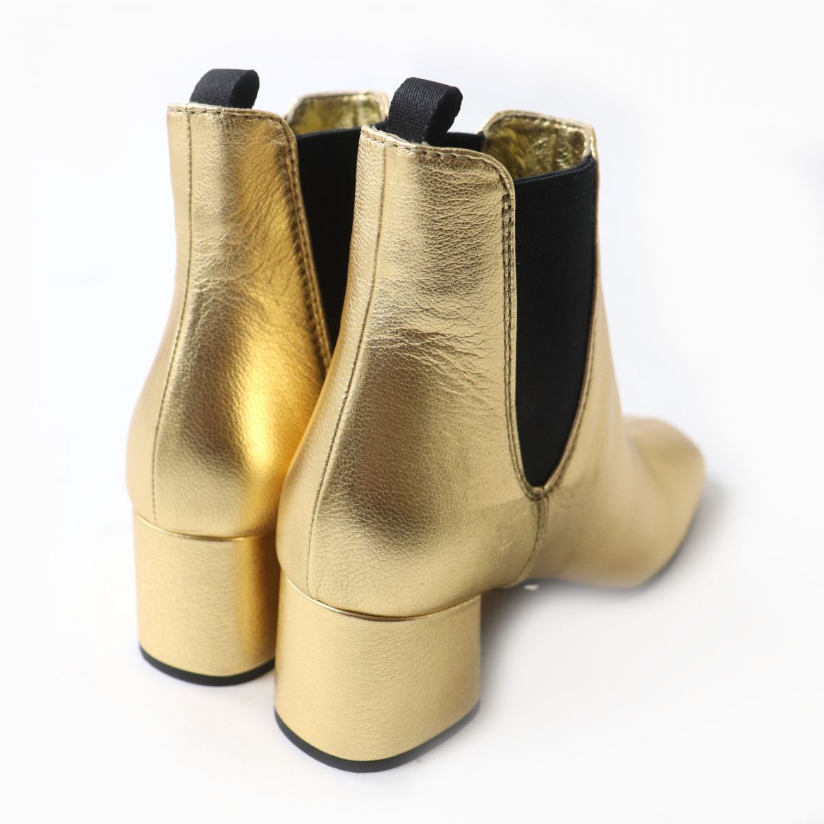 PRADA boots leather Gold x Black 35
