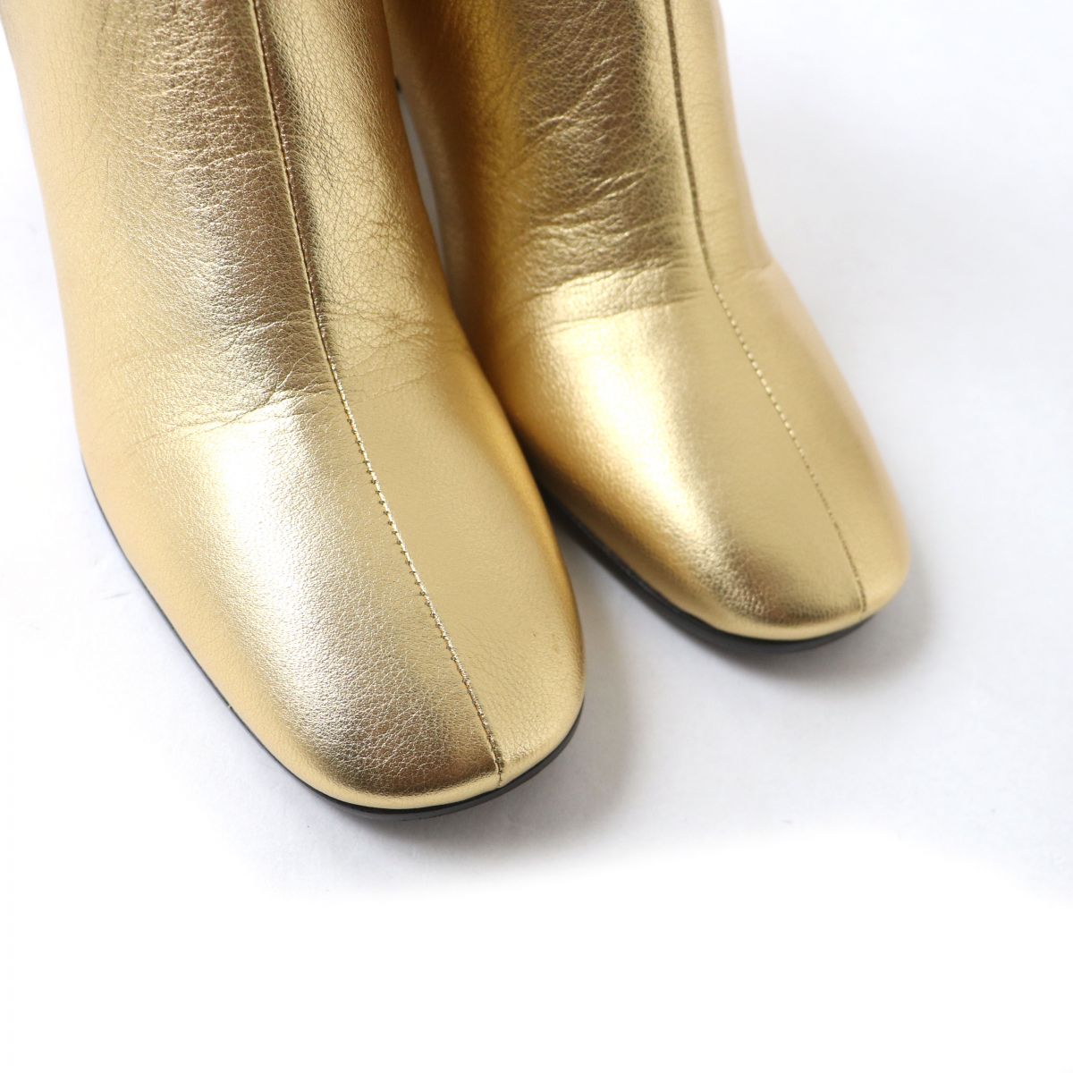 PRADA boots leather Gold x Black 35