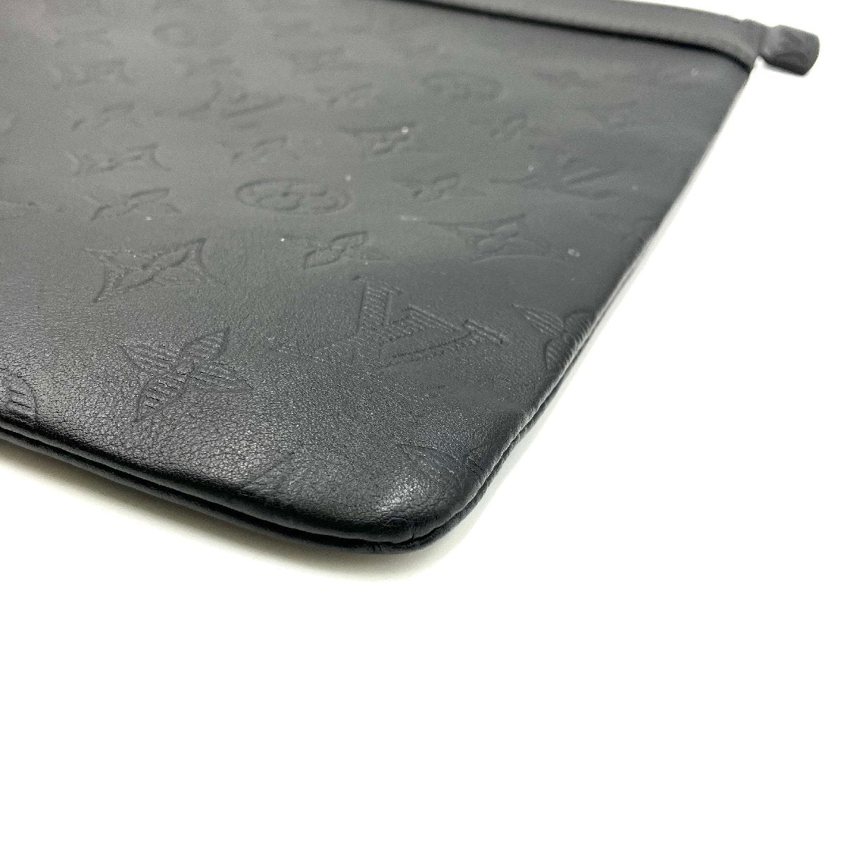 LOUIS VUITTON Monogram Shadow Pochette Discovery Clutch Bag black RFID