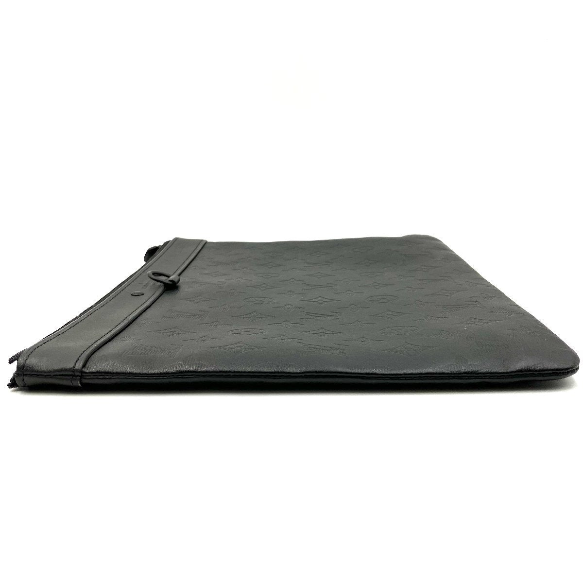 LOUIS VUITTON Monogram Shadow Pochette Discovery Clutch Bag black RFID