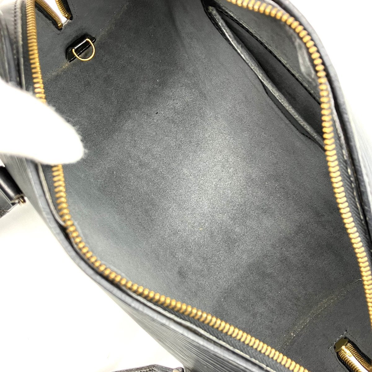 LOUIS VUITTON Epi Soufflot Handbag Black Gold Hardware