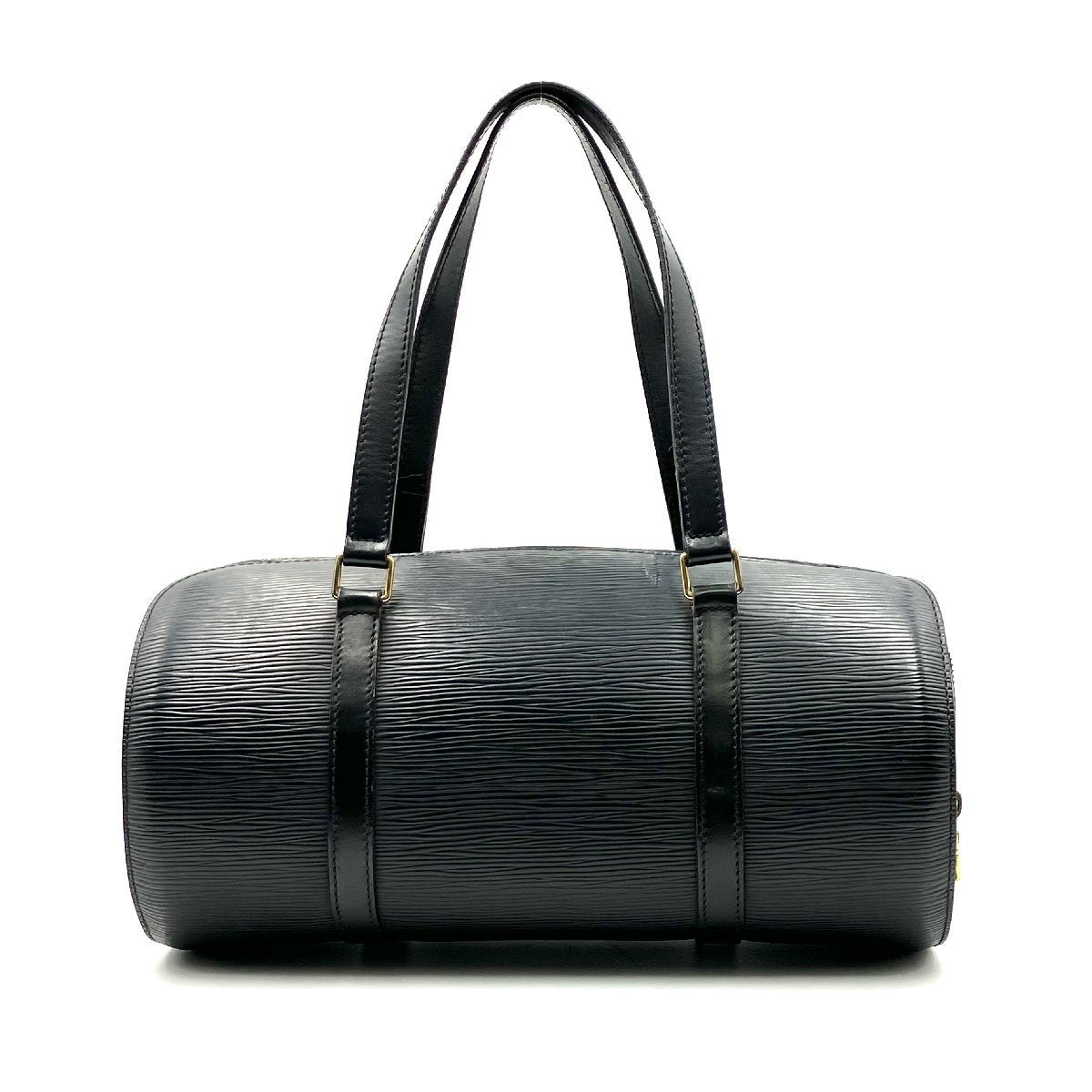 LOUIS VUITTON Epi Soufflot Handbag Black Gold Hardware