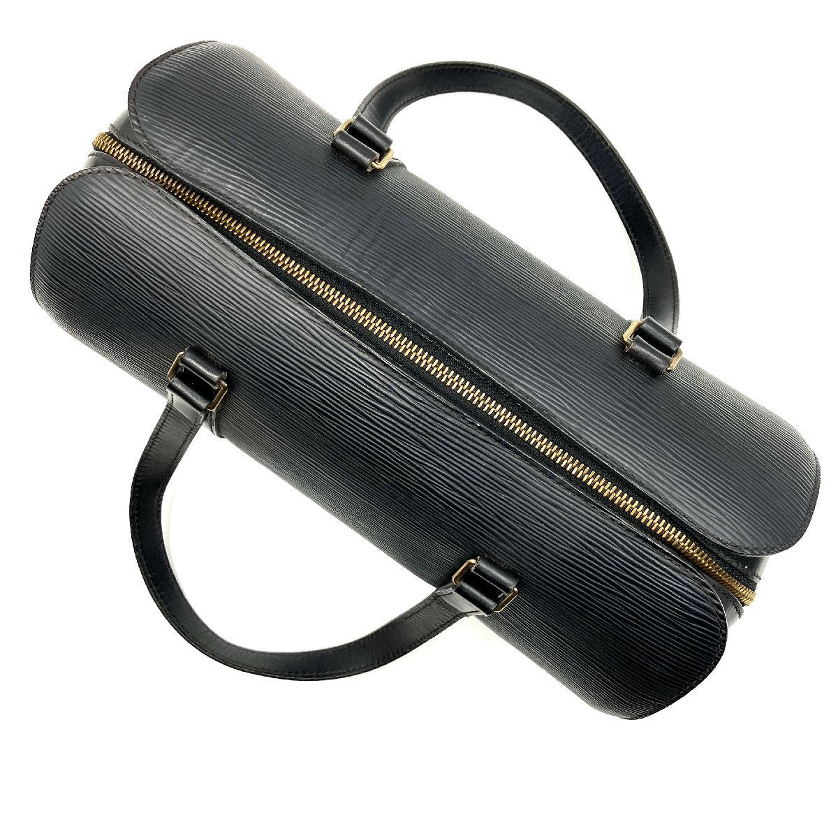 LOUIS VUITTON Epi Soufflot Handbag Black Gold Hardware