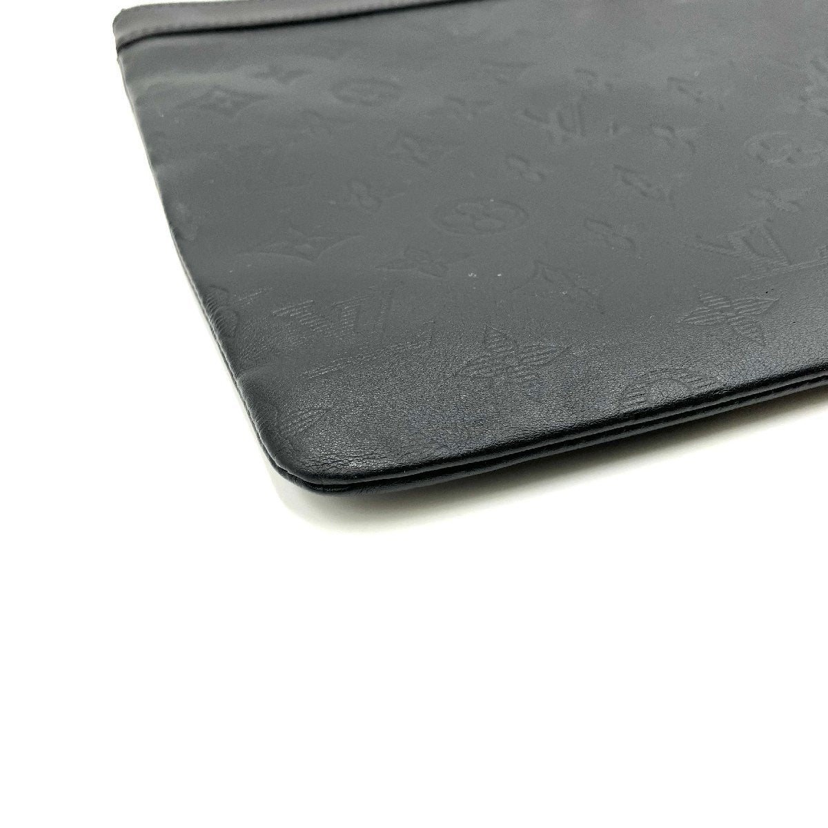 LOUIS VUITTON Monogram Shadow Pochette Discovery Clutch Bag black RFID