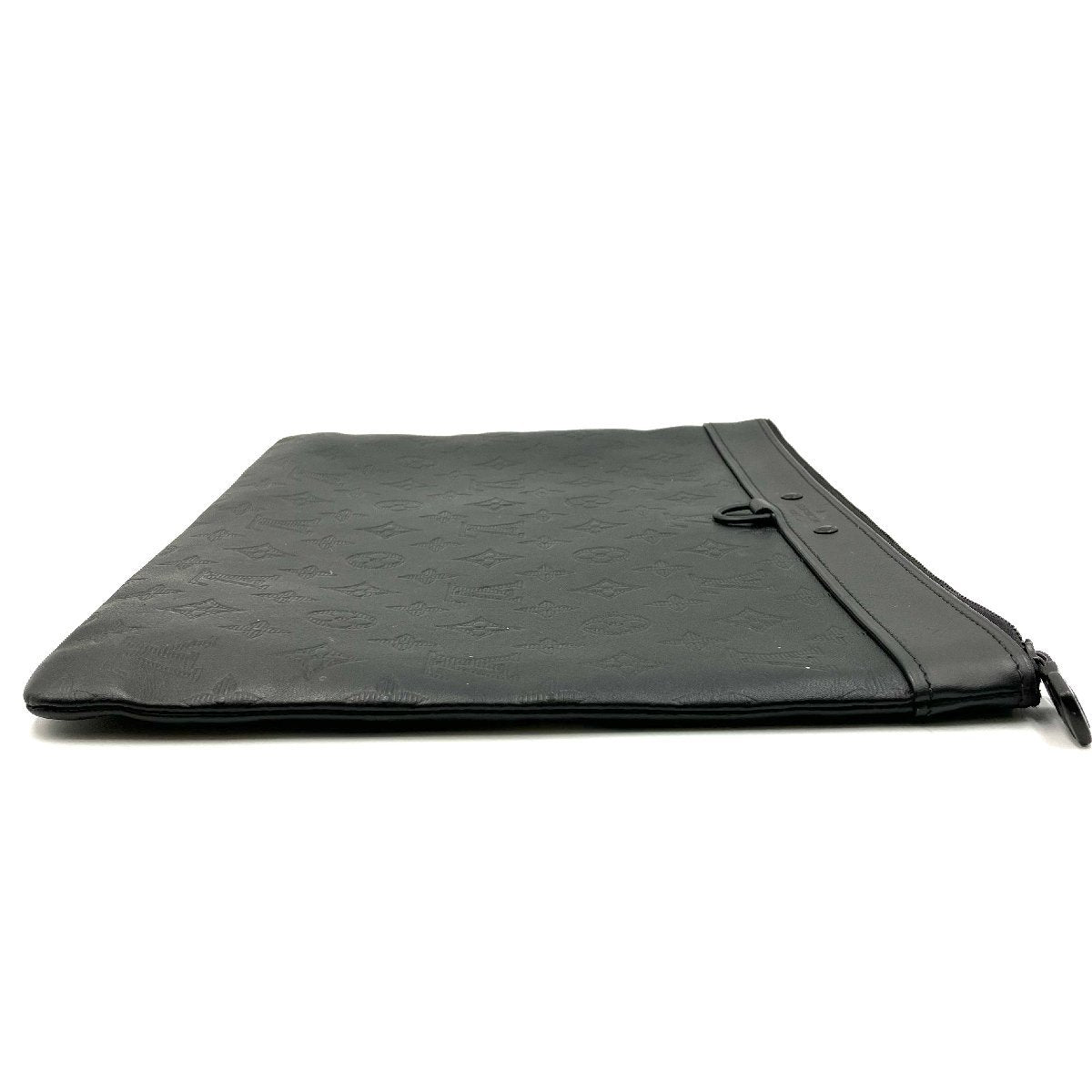 LOUIS VUITTON Monogram Shadow Pochette Discovery Clutch Bag black RFID