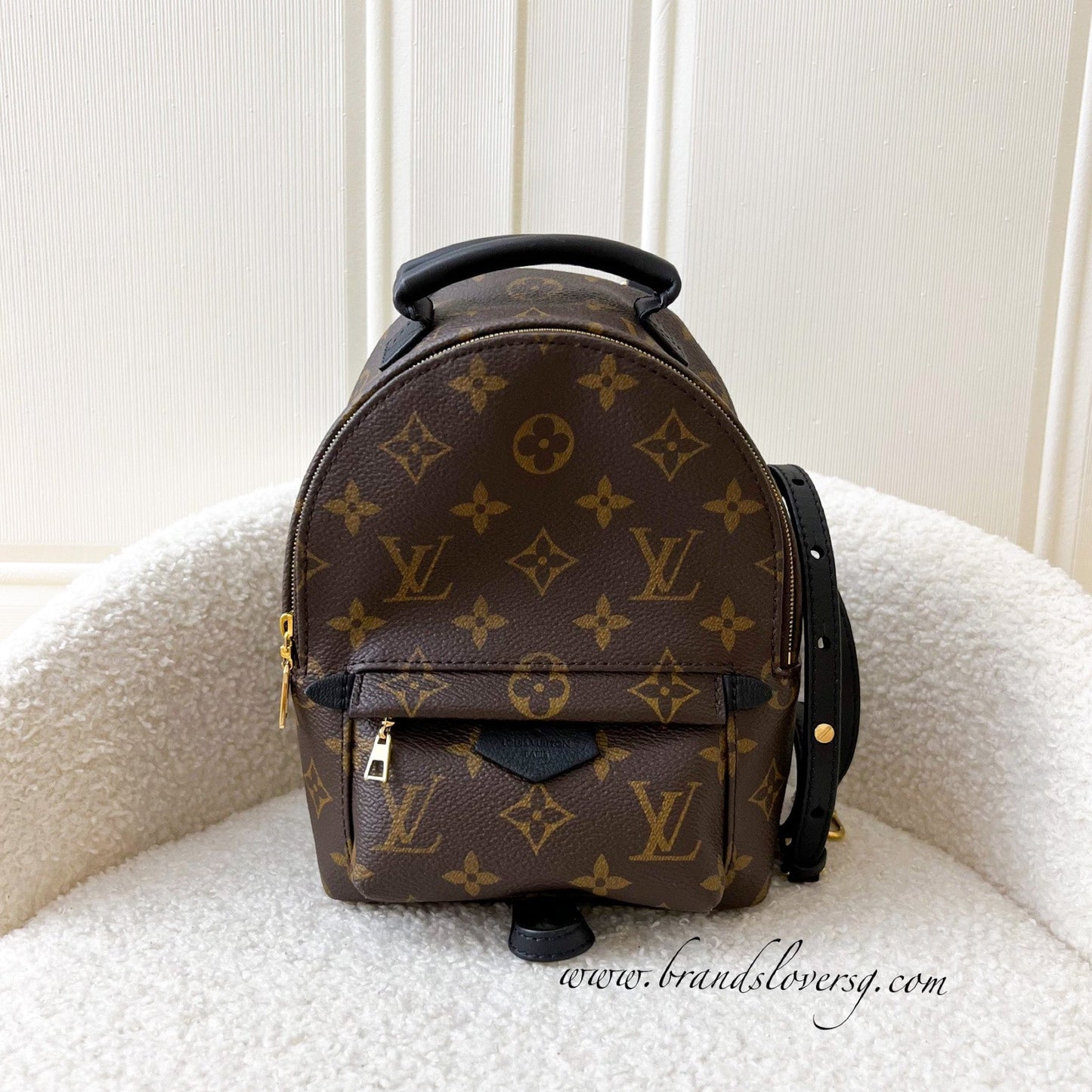 LV Mini Palm Springs Backpack in Monogram Canvas GHW