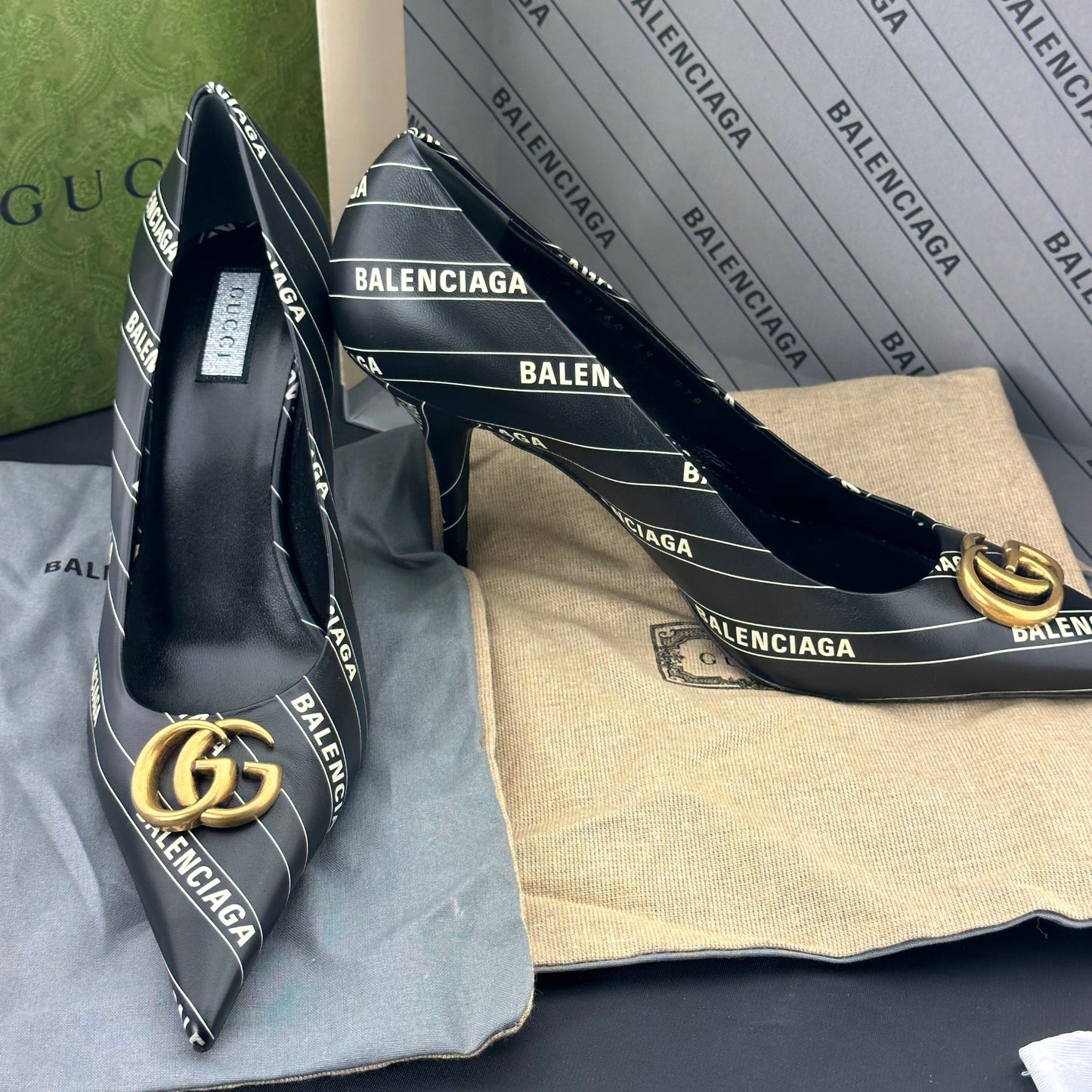 Gucci x Balenciaga Leather Heels