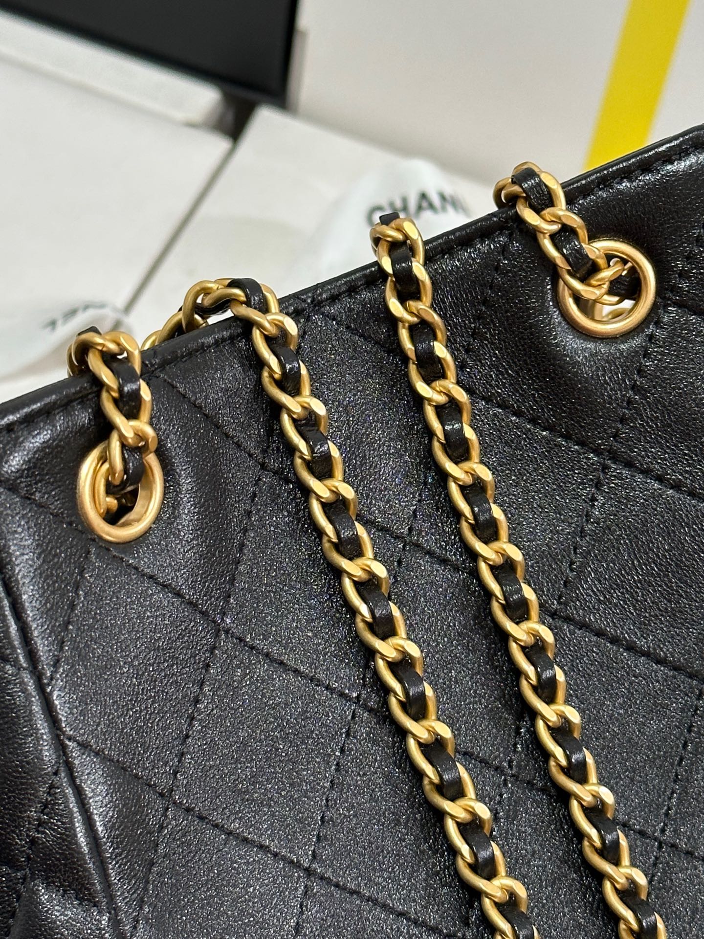 CC 25C Backpack 24.3cm Black Genuine Lambskin Gold Hardware243672