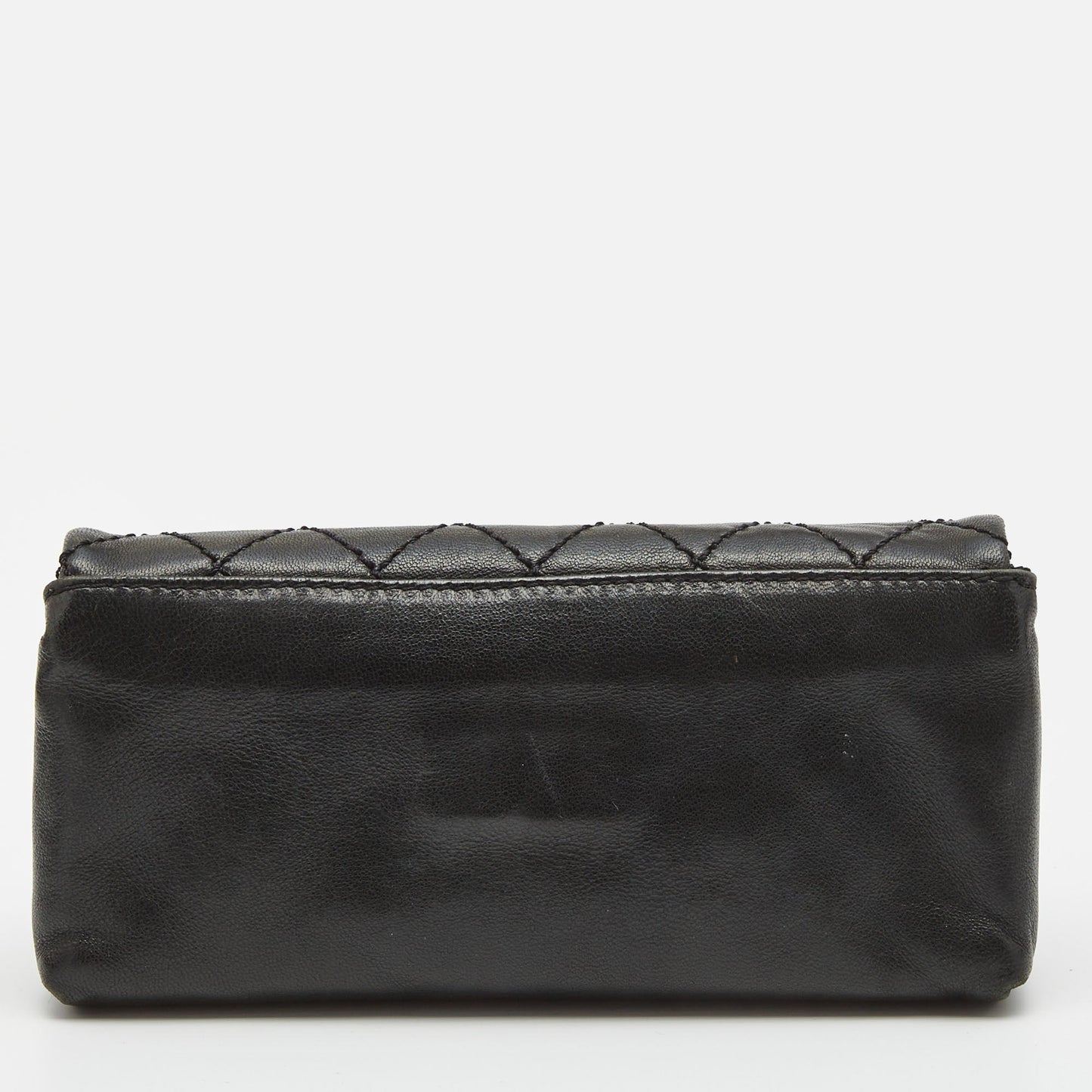 CHANEL Black Quilted Leather Mademoiselle Flap Clutch
