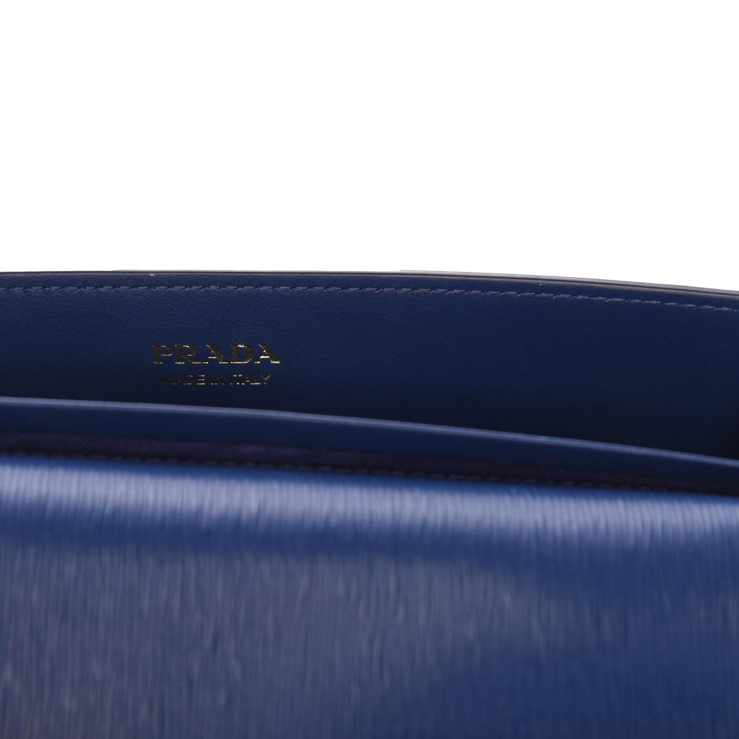 Prada Vitello Move Bluette Blue Crossbody Chain Wallet 1BP021