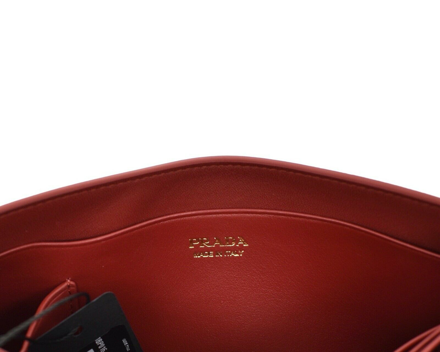 Prada Vitello Move Rubino Red Leather Crossbody Wallet Handbag 1BP016