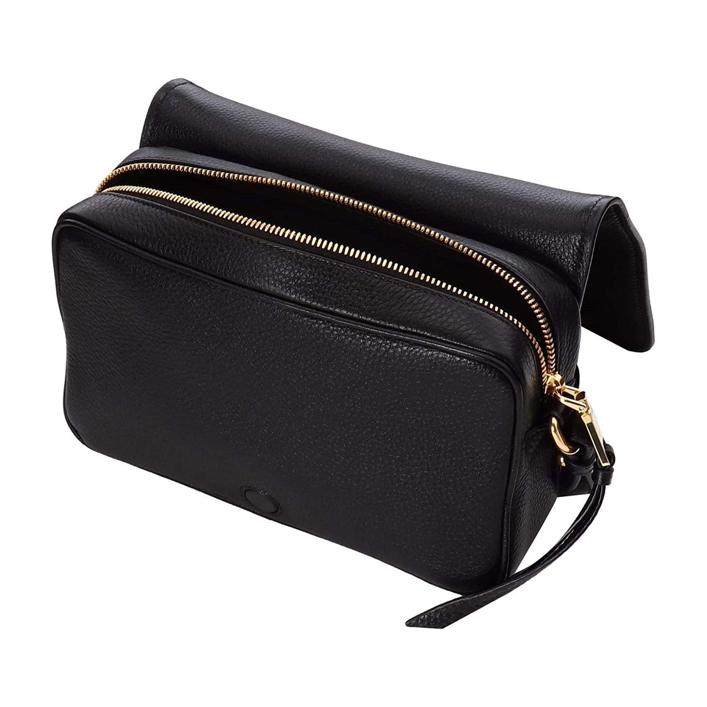Prada Vitello Phenix Black Leather Flap Crossbody Bag 1BD163
