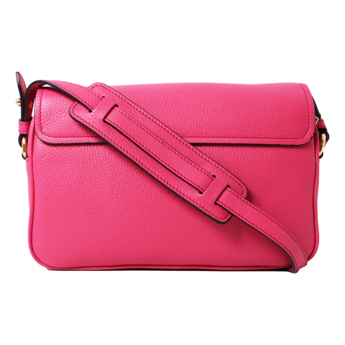 Prada Vitello Phenix Peonia Leather Flap Crossbody Bag 1BD163
