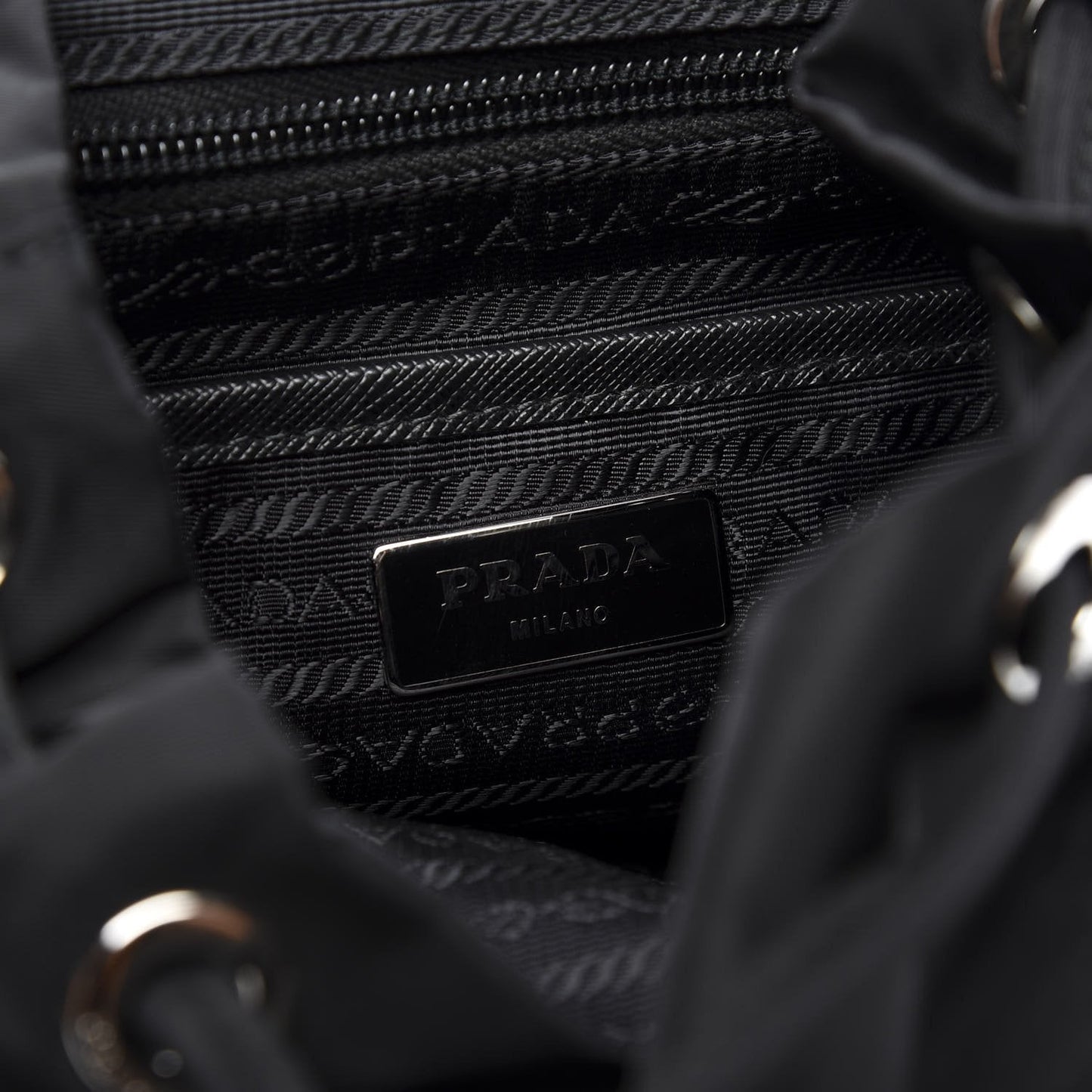 Prada Zainetto Unisex Black Tessuto Nylon Backpack Rucksack 1BZ005
