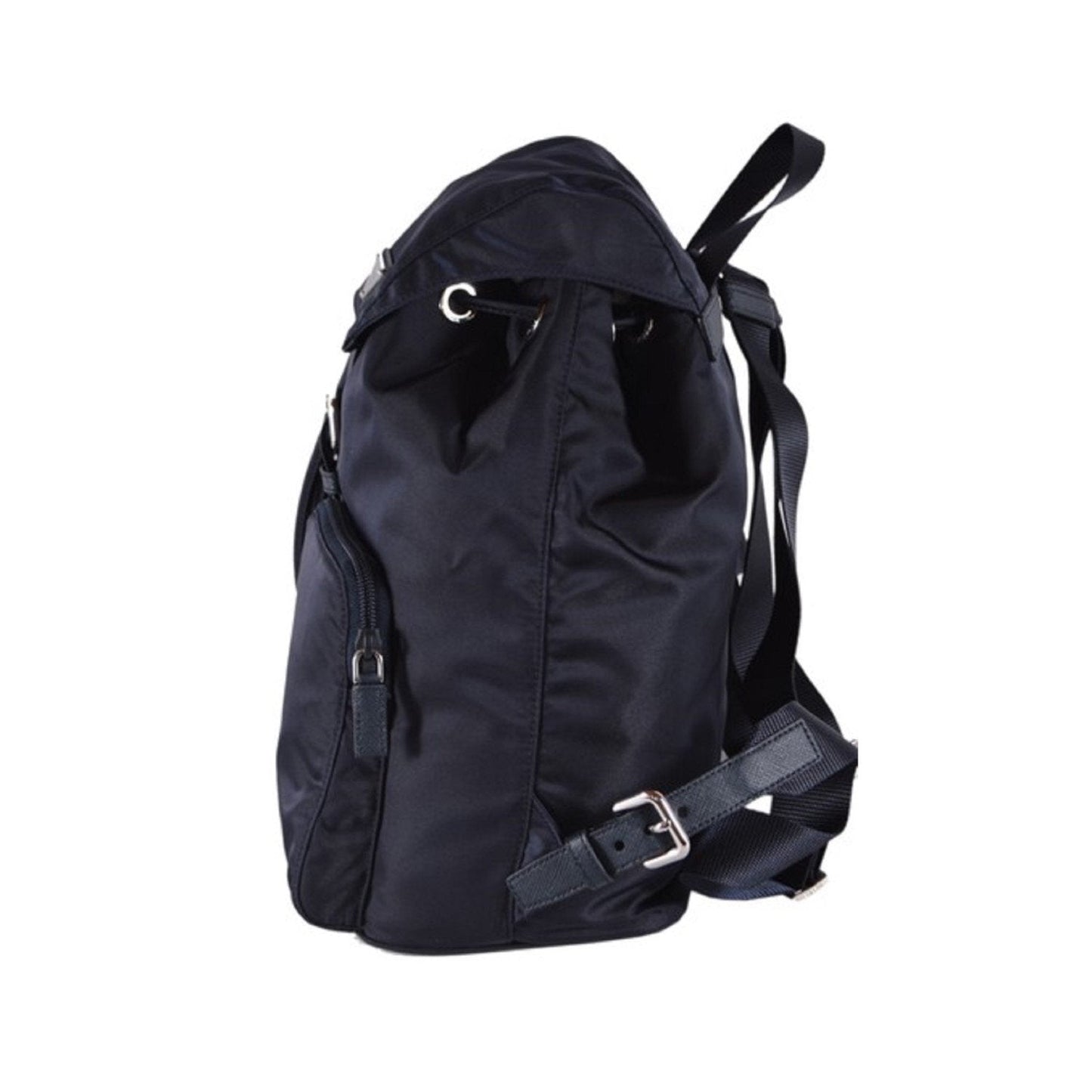 Prada Zainetto Navy Tessuto Nylon Leather Trim Backpack Rucksack 1BZ005