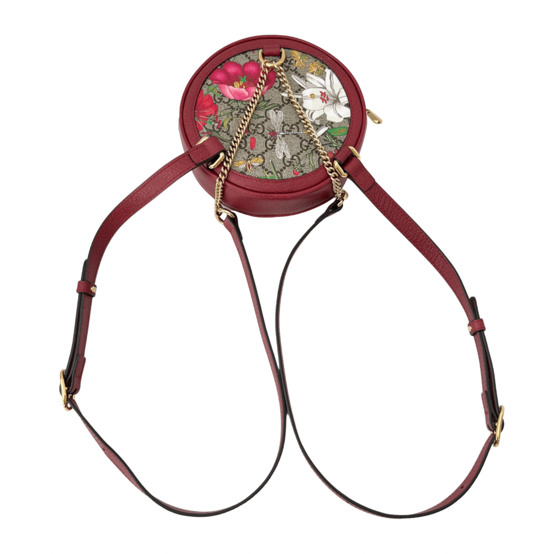 Gucci GG Supreme Flora Mini Ophidia Backpack Red