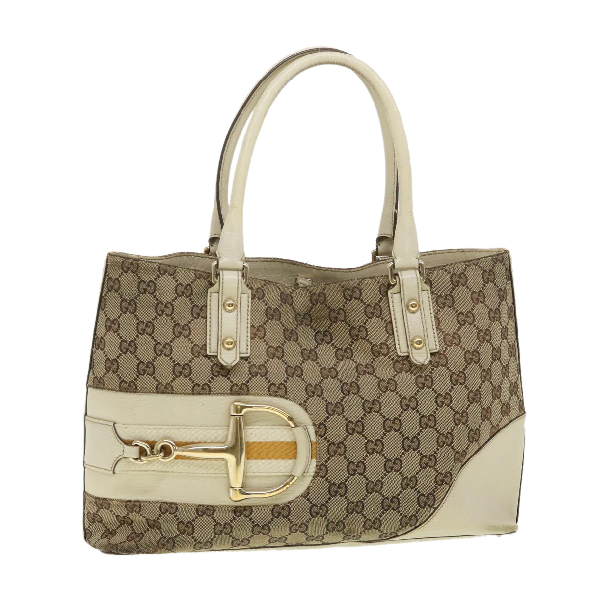 GUCCI GG Canvas Sherry Line Shoulder Bag Beige