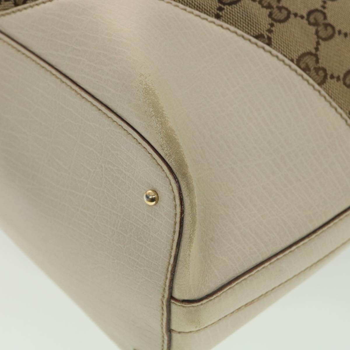 GUCCI GG Canvas Sherry Line Shoulder Bag Beige